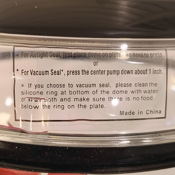 Press Dome Food Sealer Set of 3 Vacuum Food Plate Cover Date Dial BLACK Unused - Picture 3 of 6